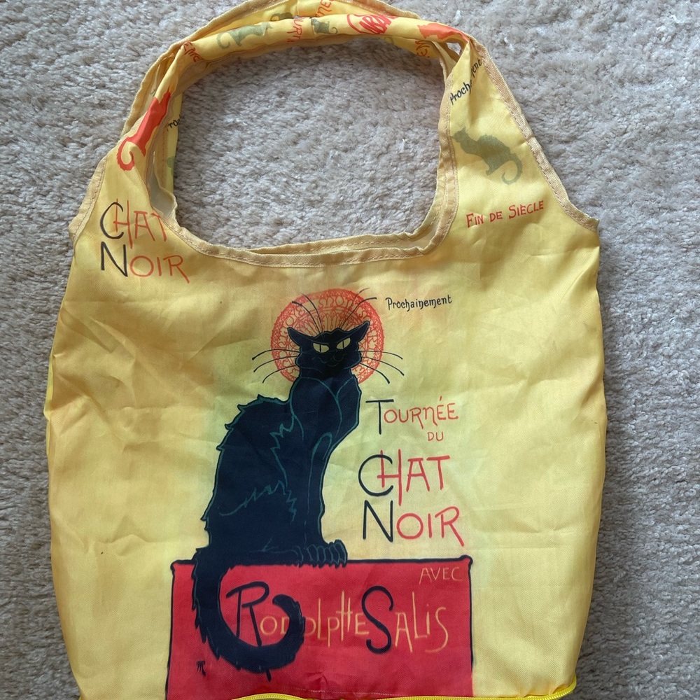 Yellow Cat Print Pet Tote Bag - Cat Noir Design